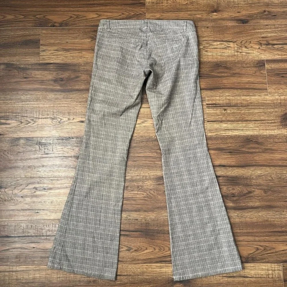 Vintage Garage Plaid‎ Flare Trousers Low Rise Women 7 Office Academia Preppy - Picture 7 of 8